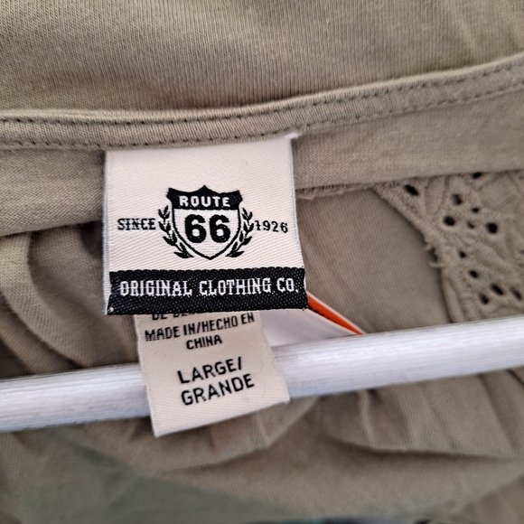 Route 66 Olive Green Top with Tie Belt - L - Picture 6 of 6